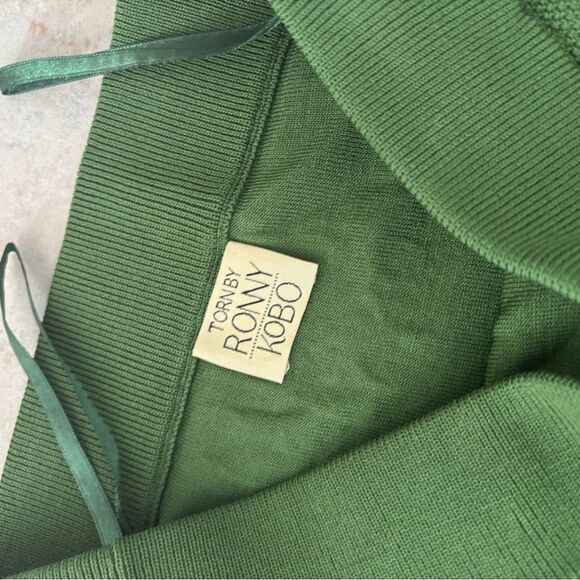 Torn by Ronny Kobo dress suit skirt maxi bodycon bottom knit embroidered design - Picture 6 of 7